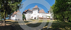 Panoramic view of Viscri fortified church, Transylvania, Romania